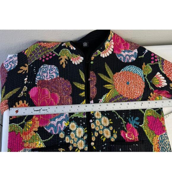 ITF Floral Cotton Quilted Reversable Lightweight Jacket Size L/XL - Picture 7 of 8